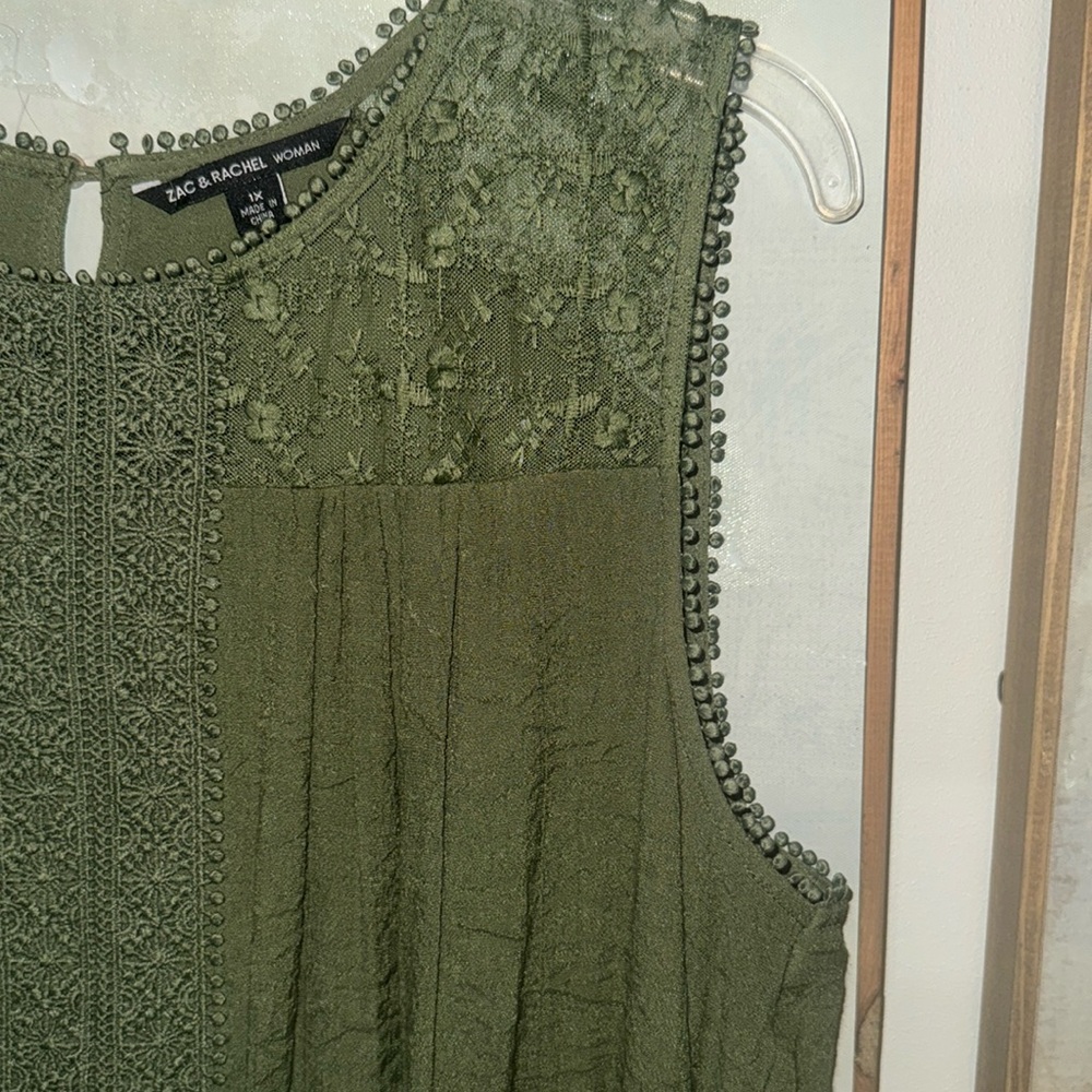 Green Sleeveless Dress by ZAC & RACHEL Size 1X - Picture 3 of 7